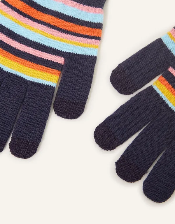 Stripe Stretch Touch Gloves
