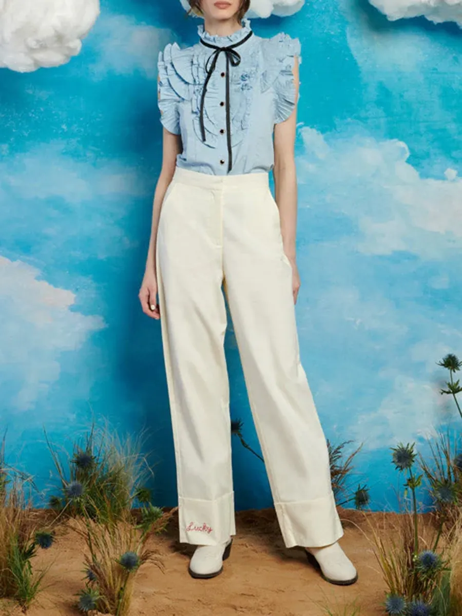 Casual Style Lasso Pleat Blouse