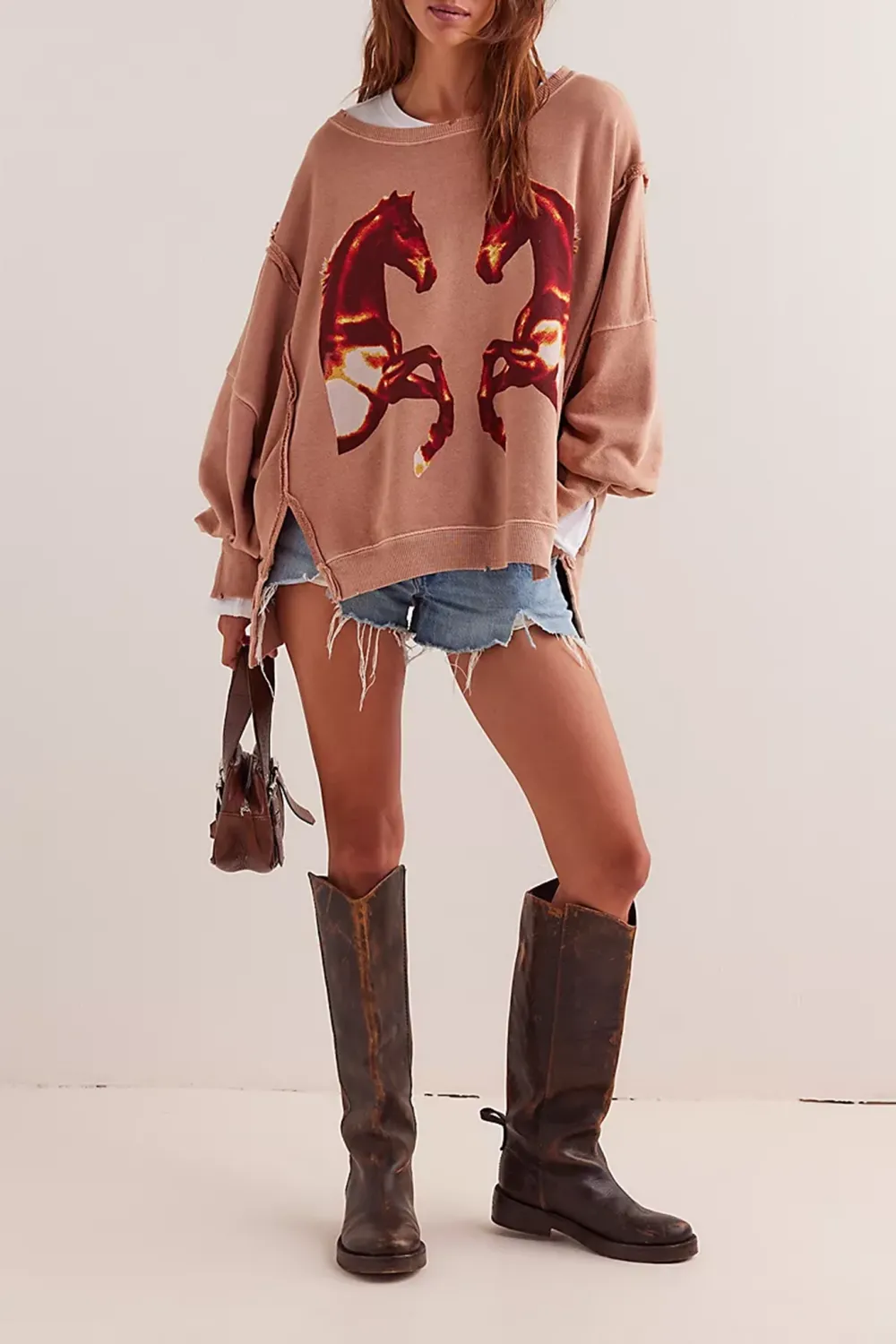 Oversized Graphic Print Sweatshirt