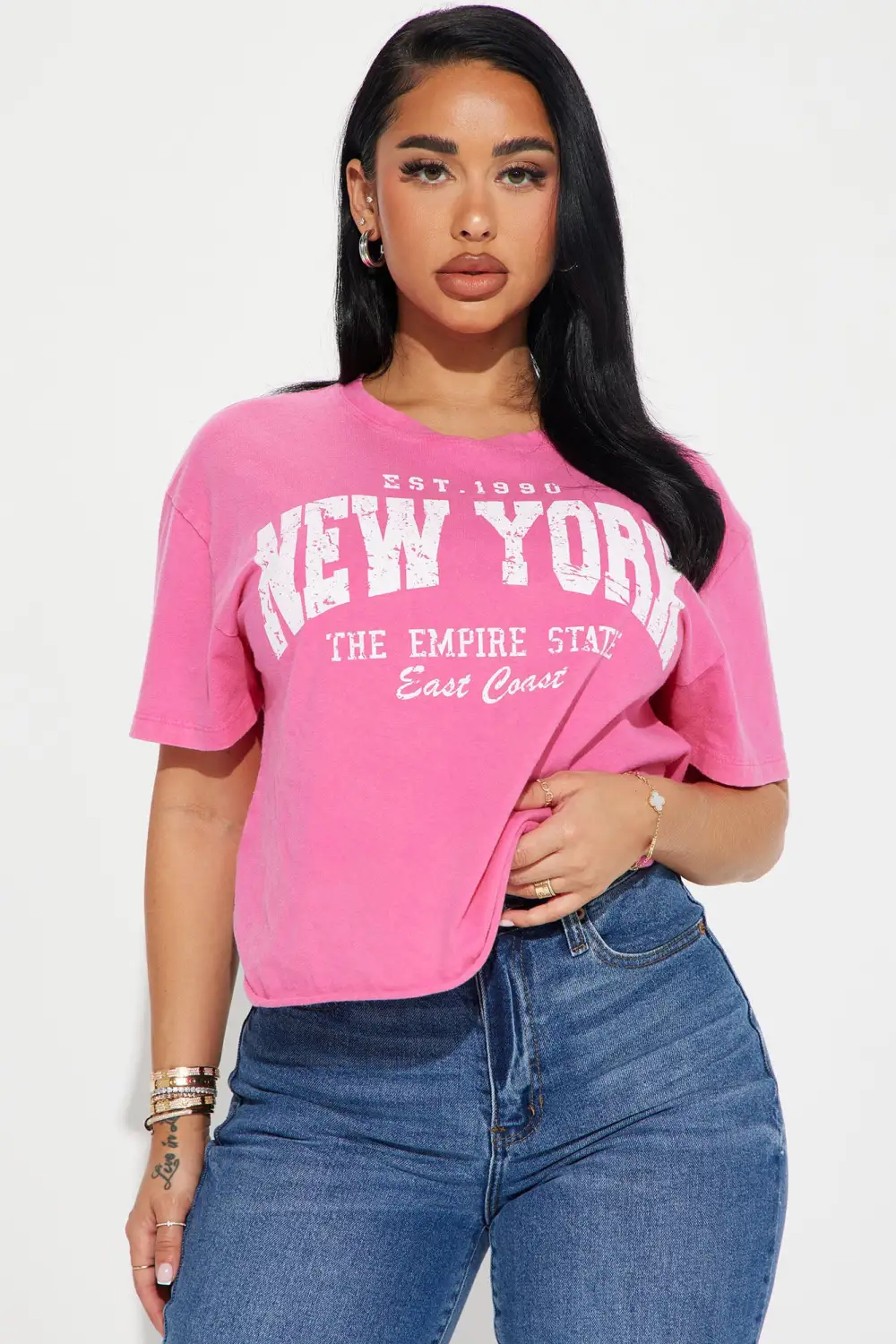 The Empire State Graphic Tee - Hot Pink