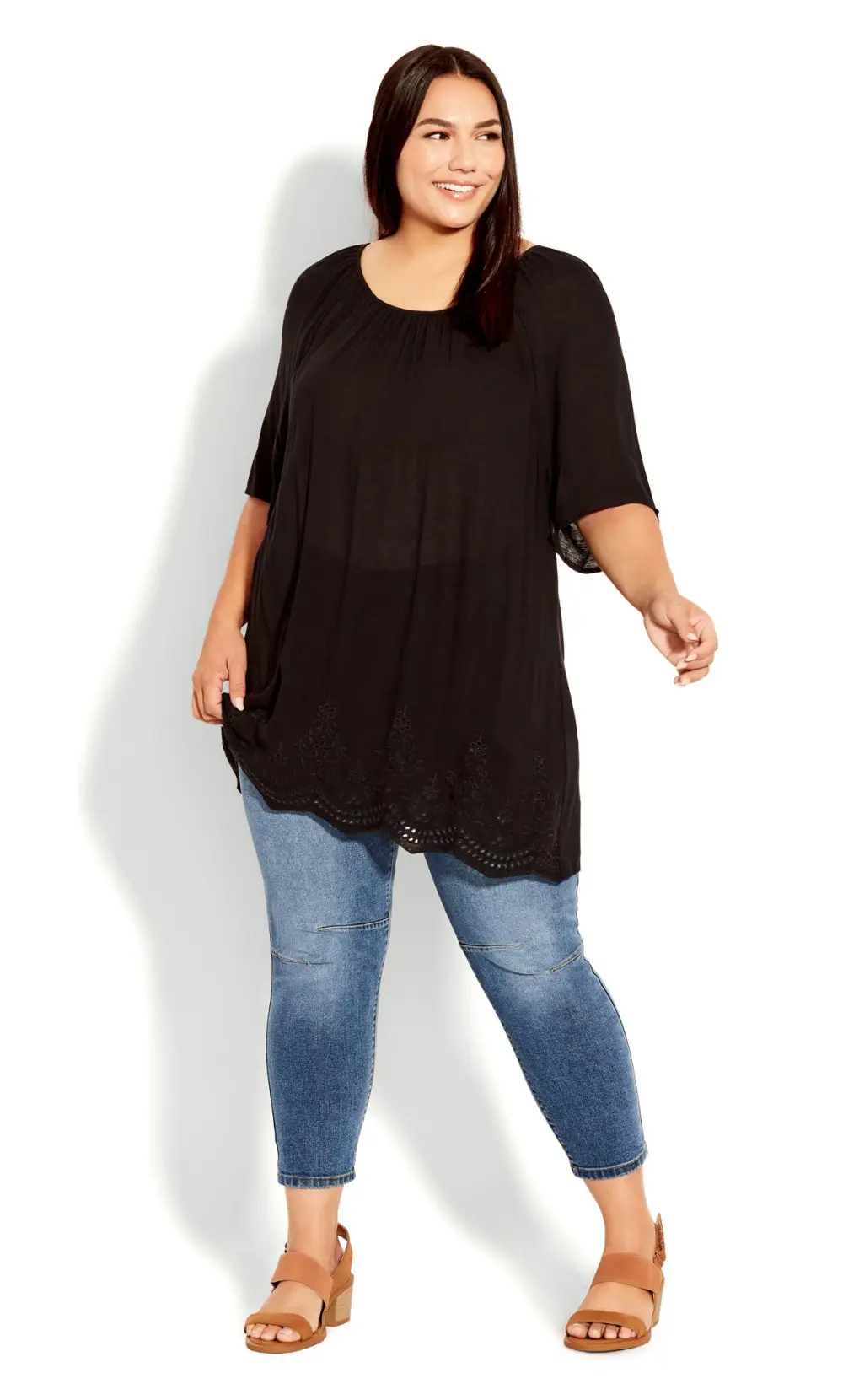 Evans Blue Mid Wash Skinny Jeans