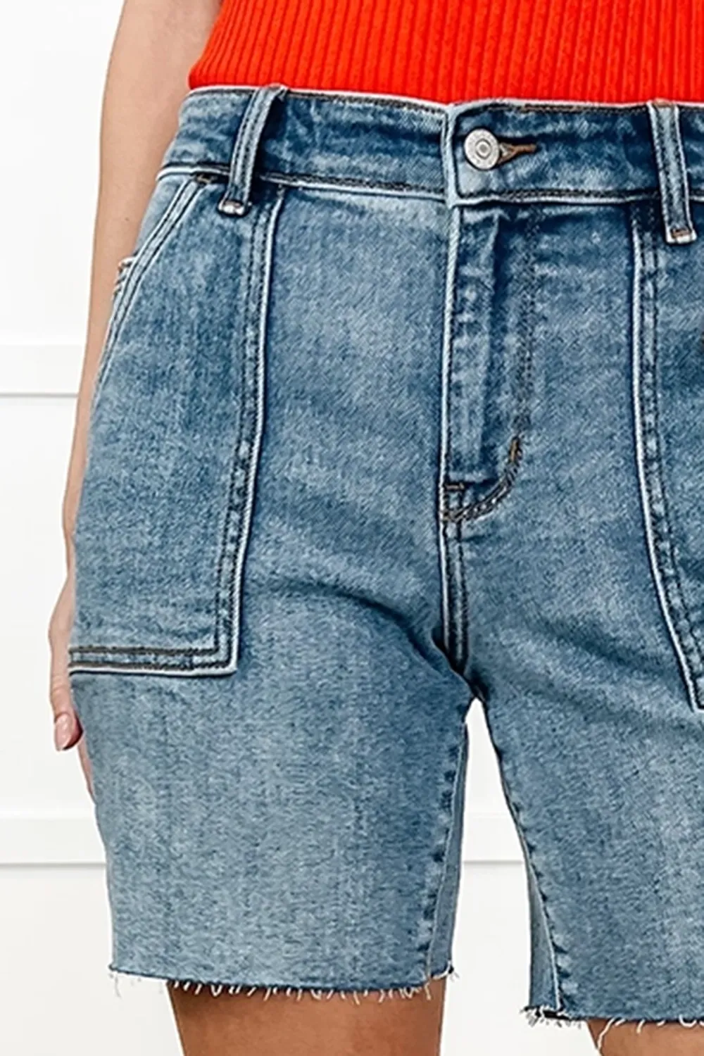 Minimalist Comfort And Breathable Dark Blue Antiquing Shorts