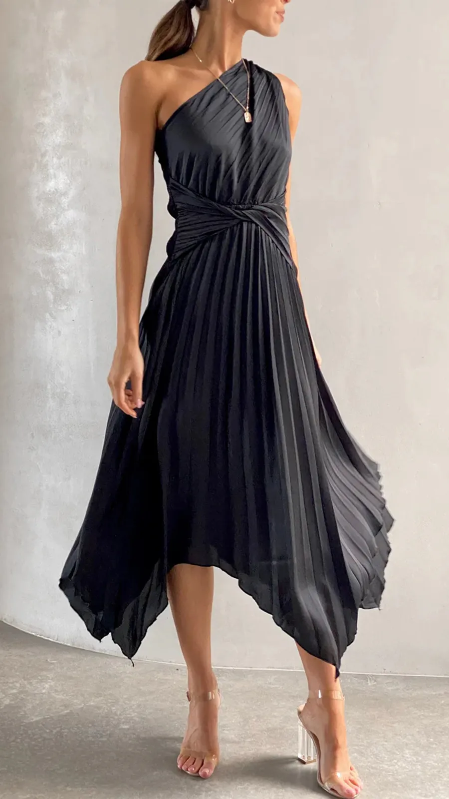 One Shoulder Midi Dress