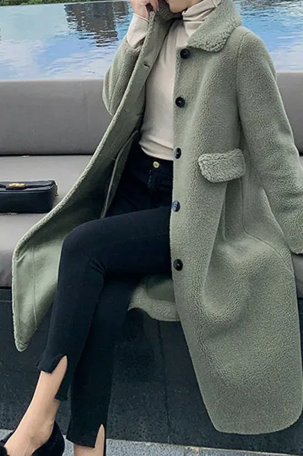 Small Grain Sheep Shearling Coat