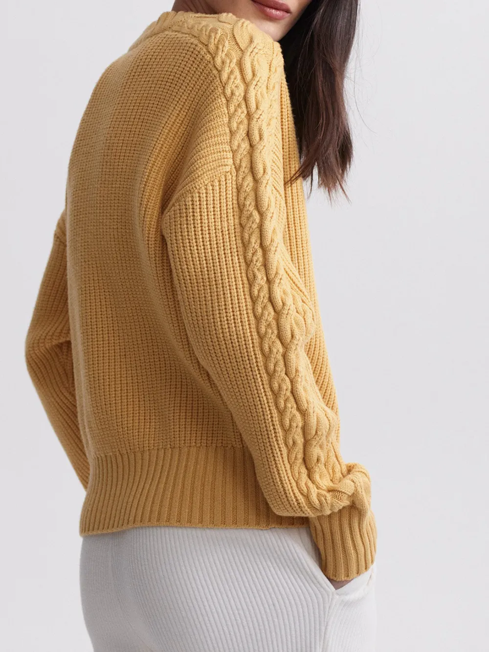 Button Crew Neck Sweater