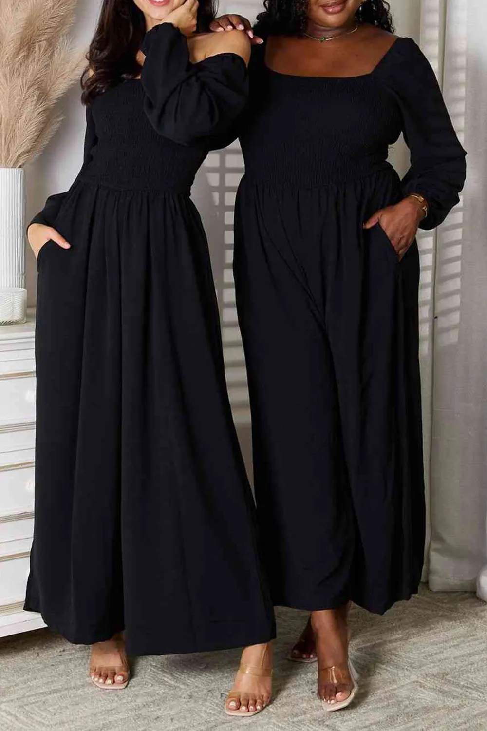 Black Minimalism Tasteful Off-The-Shoulder Jumpsuit