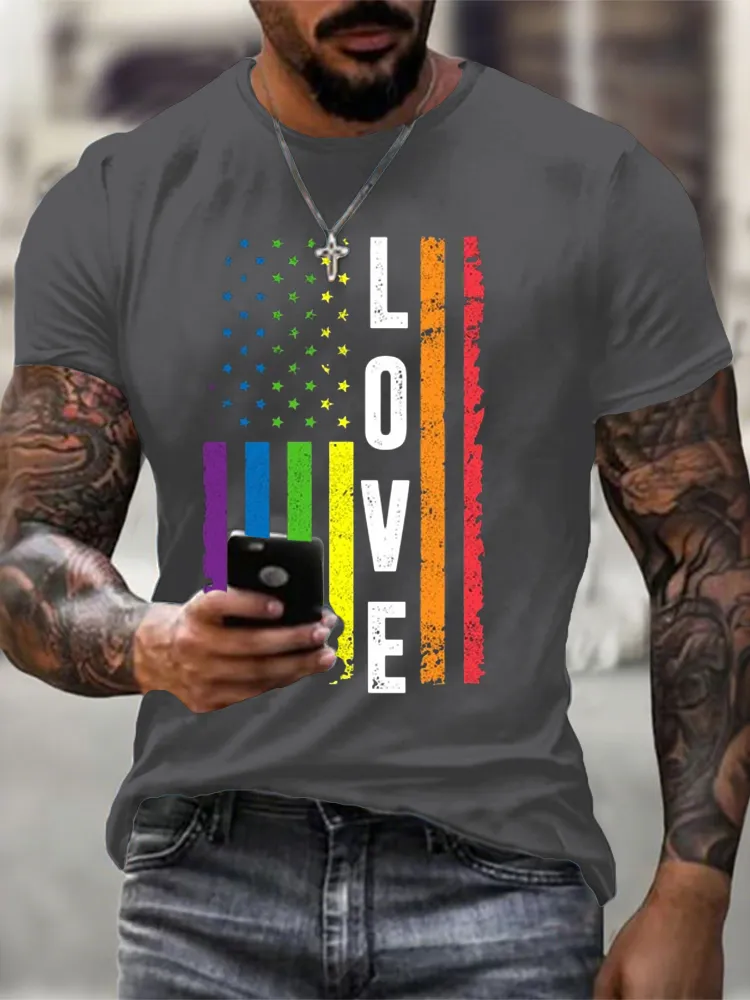 Gay Pride Gifts Men Women LGBT Rainbow Flag Gay Love T Shirt