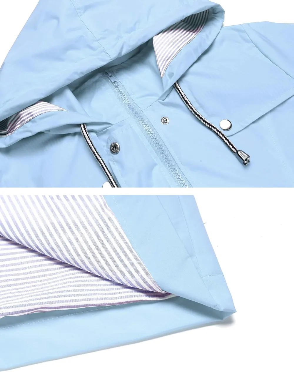 LOMON Raincoat Women Waterproof Long Hooded Trench Coats Lined Windbreaker Travel Jacket S-XXL