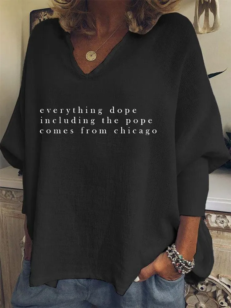 Women's Everything Dope Including The Pope Comes From Chicago Shirt