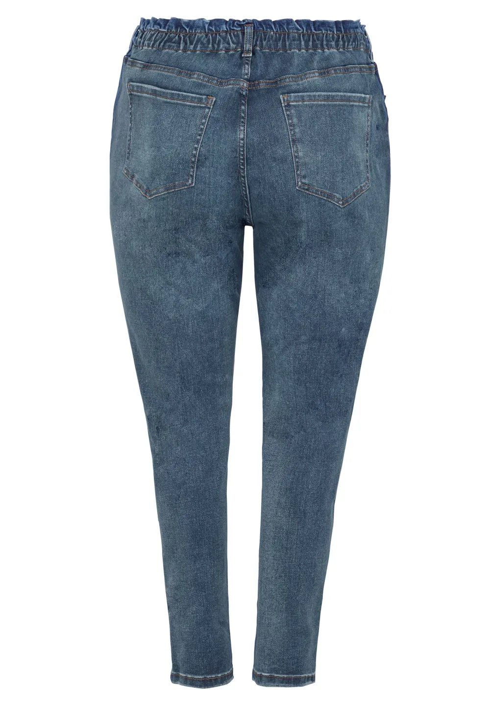 YOURS Curve Indigo Blue Washed Elasticated Stretch MOM Jeans