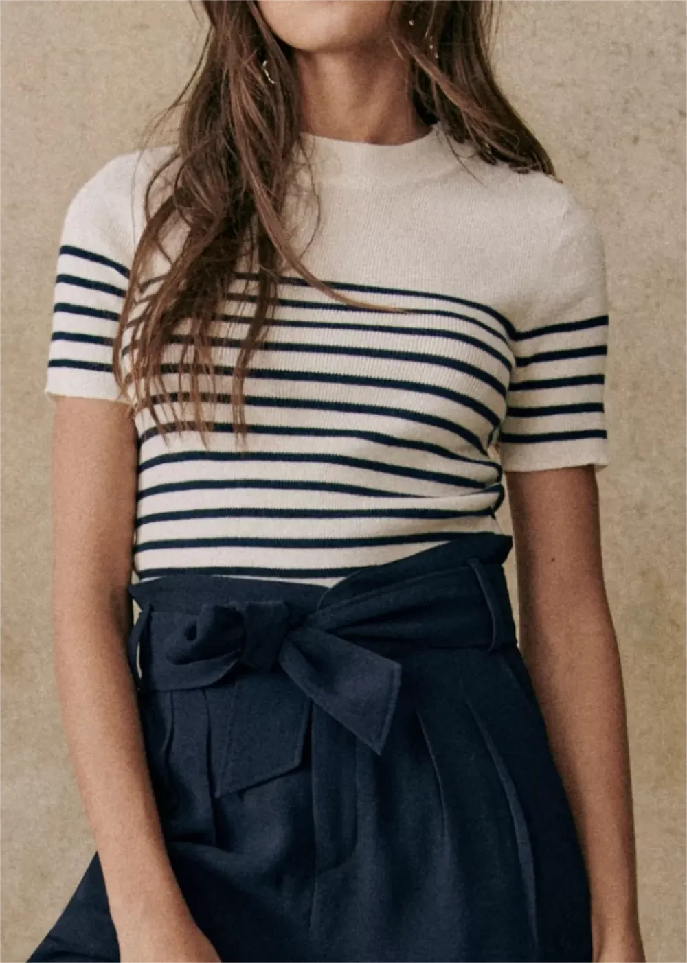 Striped Short Sleeve Knitwear