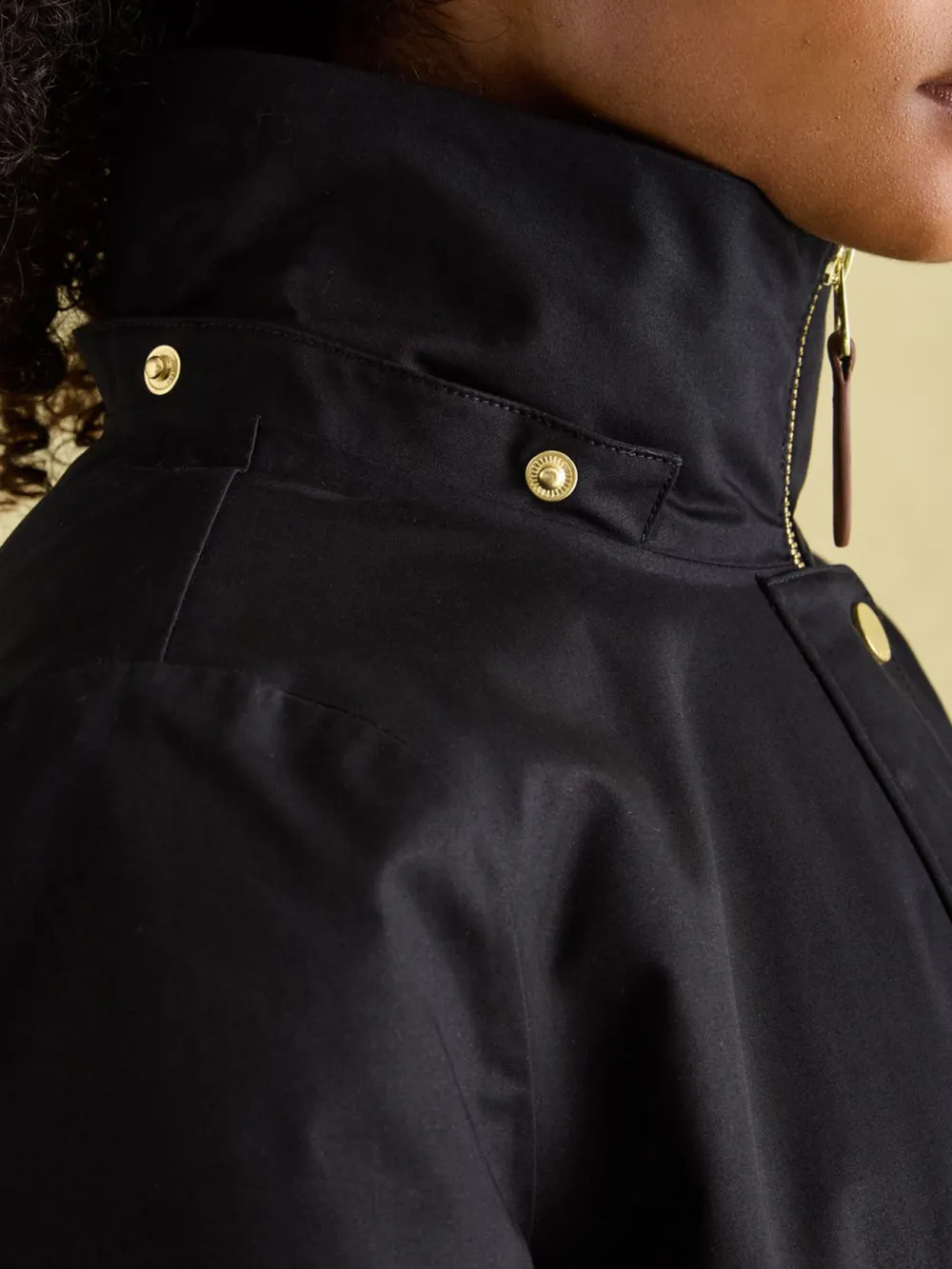 Cosy Black Waterproof Fleece Lined Raincoat