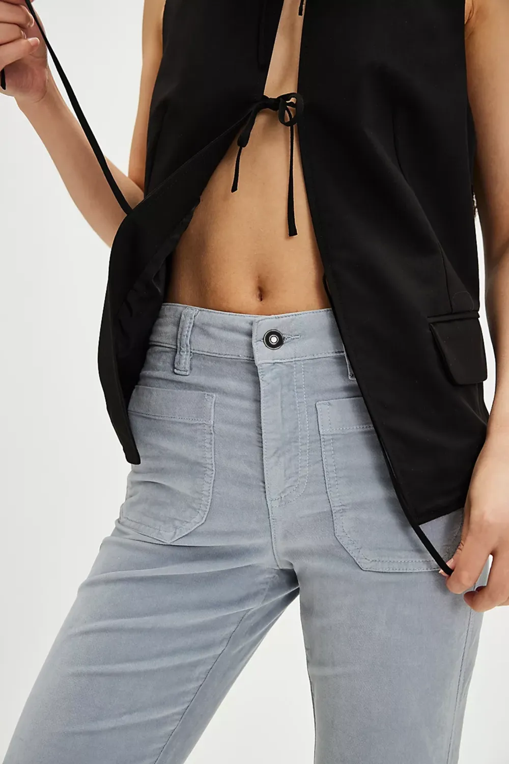 Mid Rise Straight Jeans