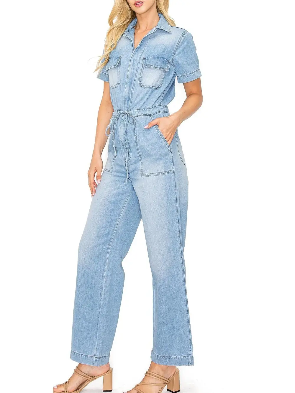 Drawstring Coverall Jumpsuit