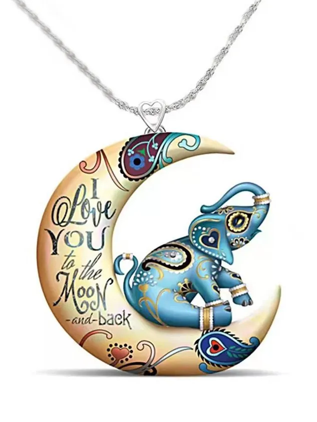 Moon Elephant Necklace