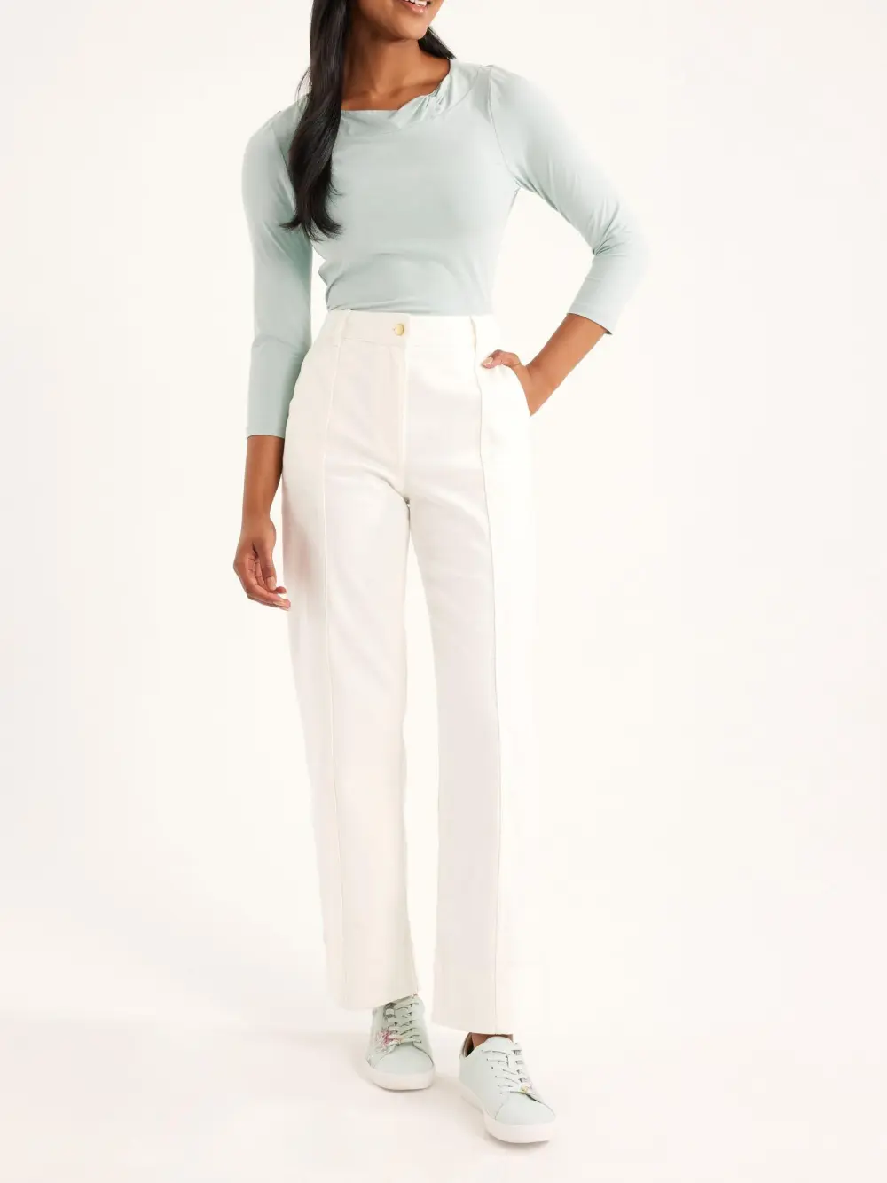 White High Rise Jeans