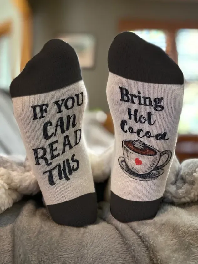 If You Can Read This Casual Letter Print Cotton Socks
