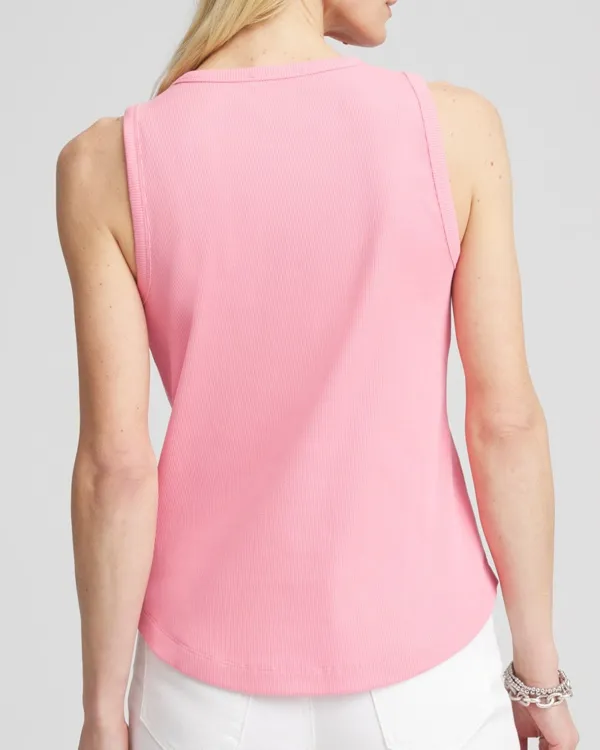 Sleeveless Solid Ribbed Tee