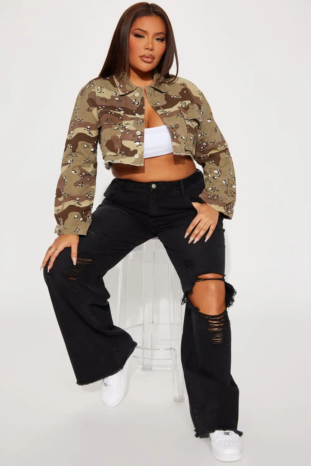 Fair And Square Camo Jacket - Tan