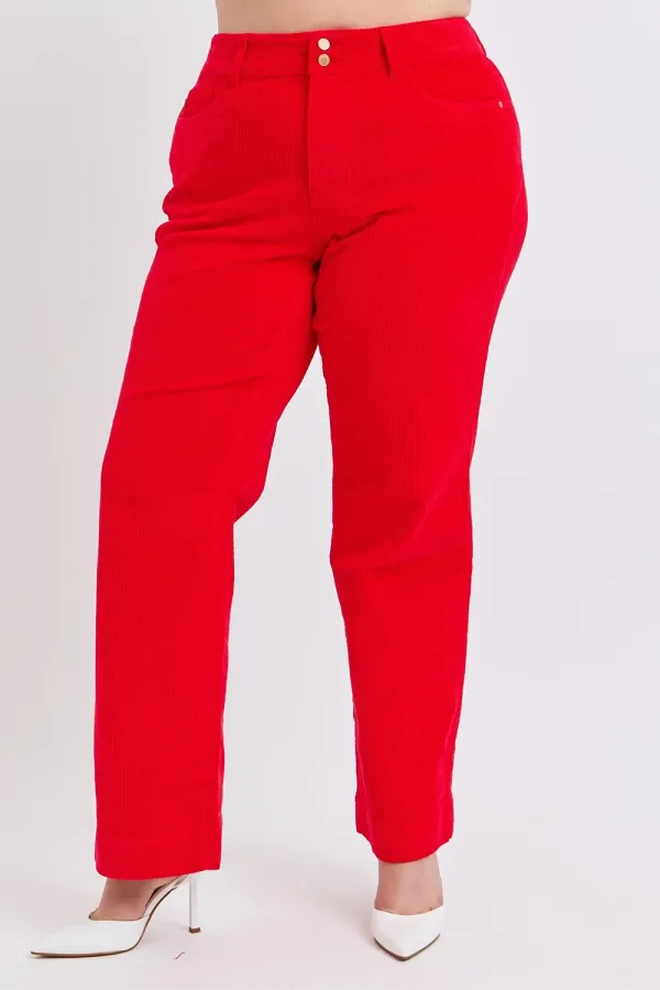 Corduroy Versatile Loose Ruby Trousers