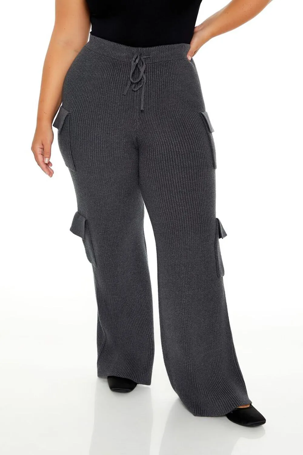 Plus Size Sweater-Knit Cargo Pants