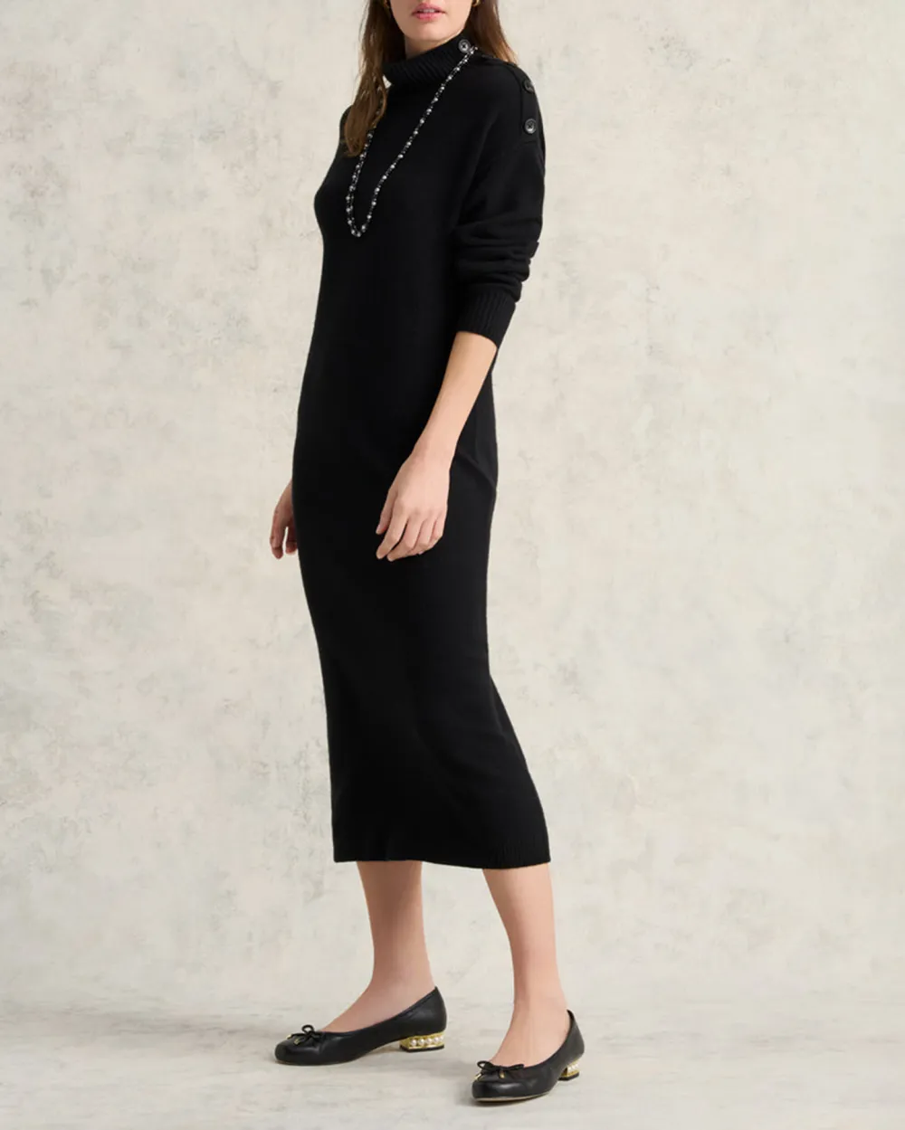 Button Detail Jumper Dress