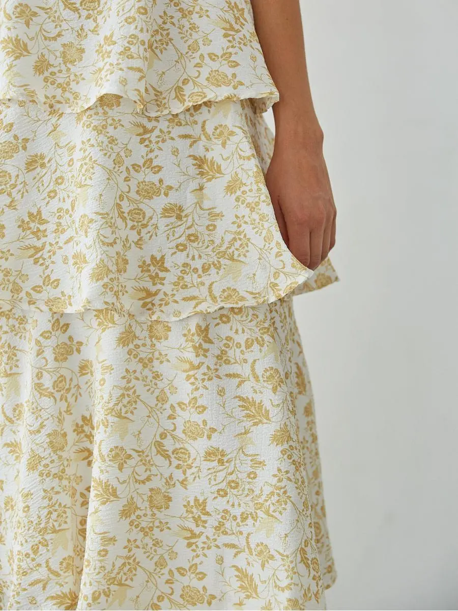 Everlee Bustier Tiered Maxi Dress