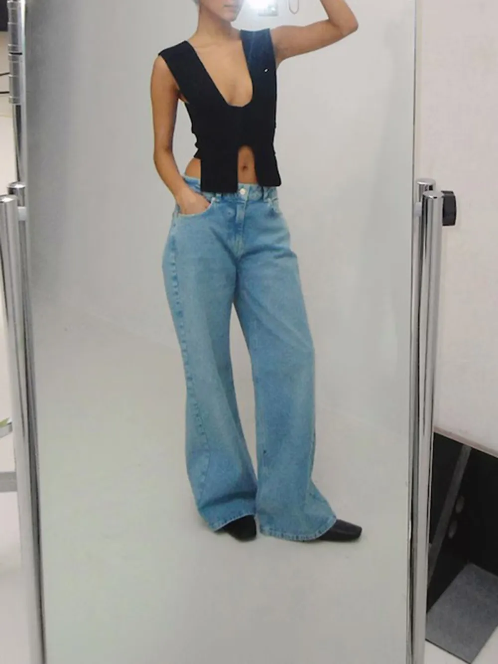 Skinny Mid-Waist Casual Style Jeans