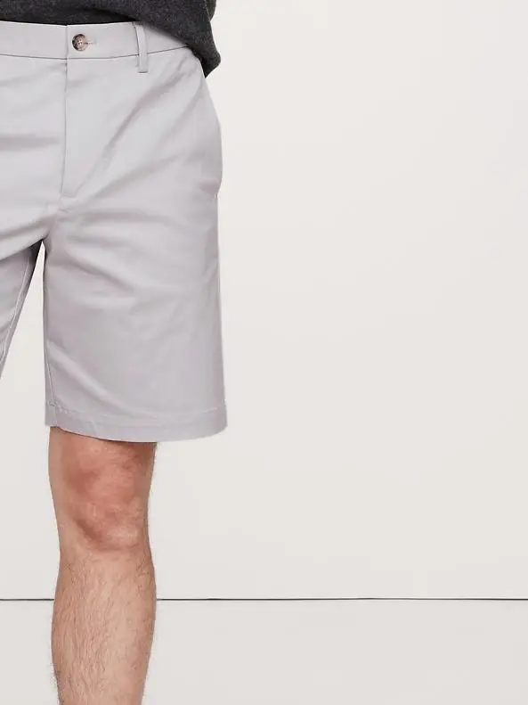 Men's  Light Gray Polyester Blend Shorts