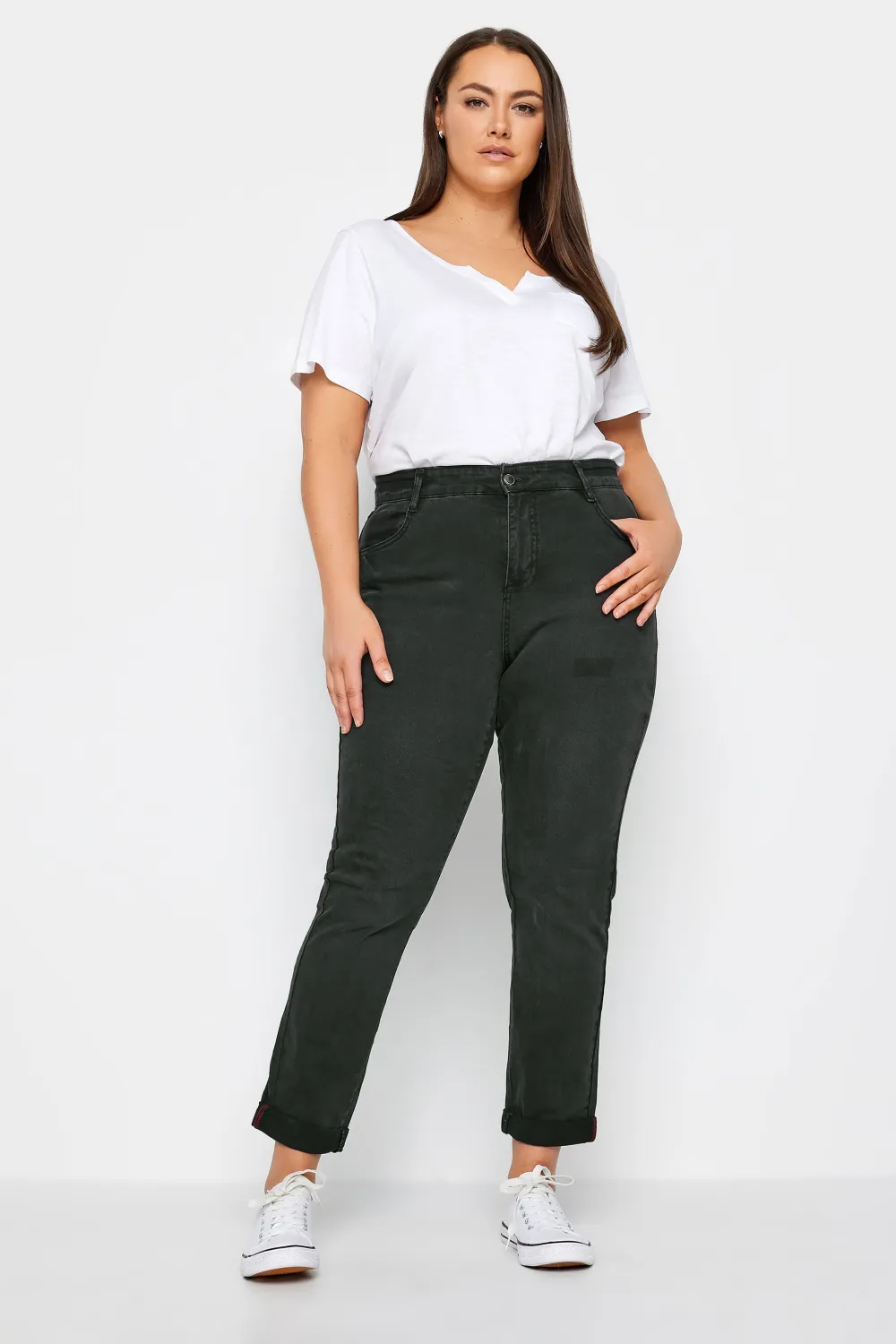 Evans Black Washed Girlfriend Jeans