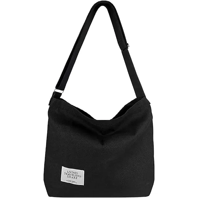 Canvas Tote Bag For Women Retro Large Size Canvas Shoulder Bag Hobo Crossbody Handbag Casual Tote For Shopping And Travel