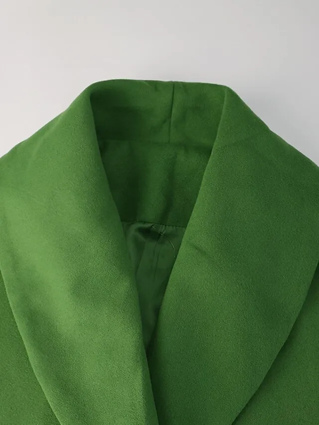 Women's Coat Regular Hooded Coat Camel Green White Black Gray Basic Essential Street Fall Lapel Regular Fit S M L XL XXL XXXL / Daily / Casual / Solid Color / Winter