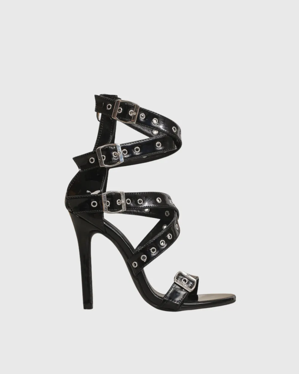Buckle Eyelet Cross Strap Sandals