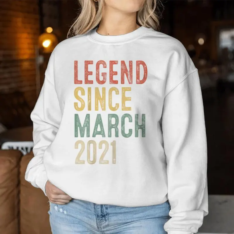 Legend March 2021 5Th Birthday Boy Girl 5 Year Old Women Sweatshirt