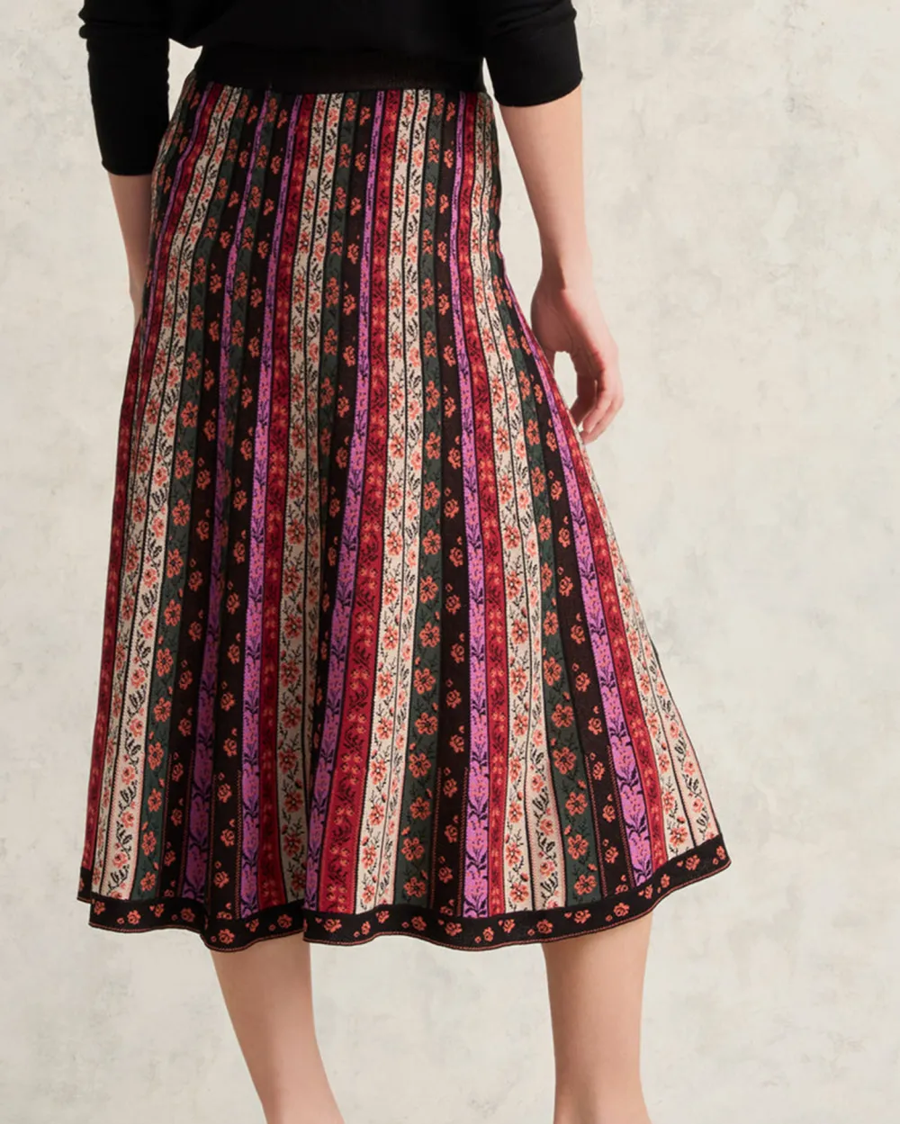 Folk Jacquard Knit Skirt