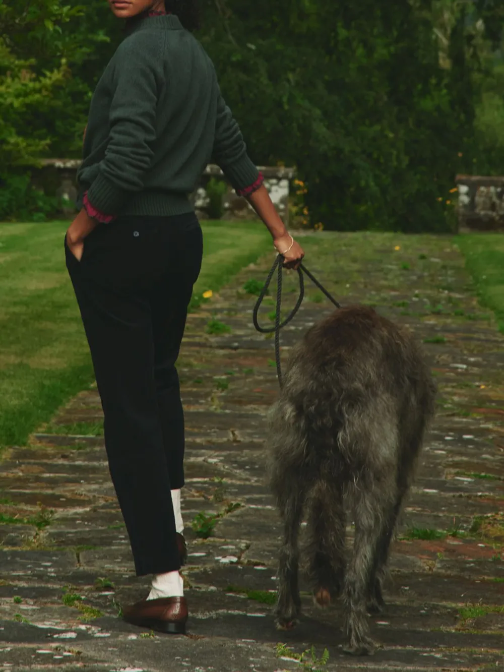 Navy Corduroy Tapered Trousers