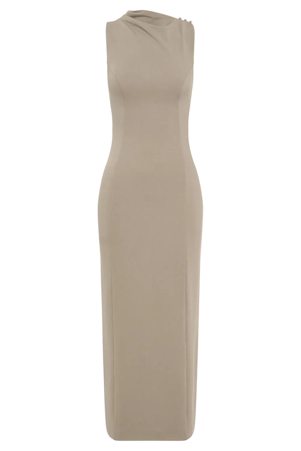 Draped Stretch Crepe Maxi Dress