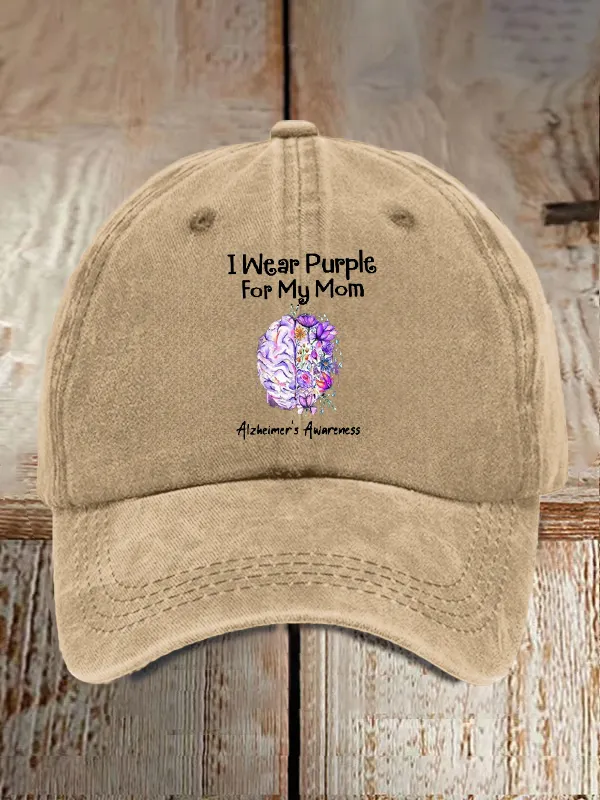 I Wear Purple For My Mom Alzheimer'S Awareness Support Baseball Cap