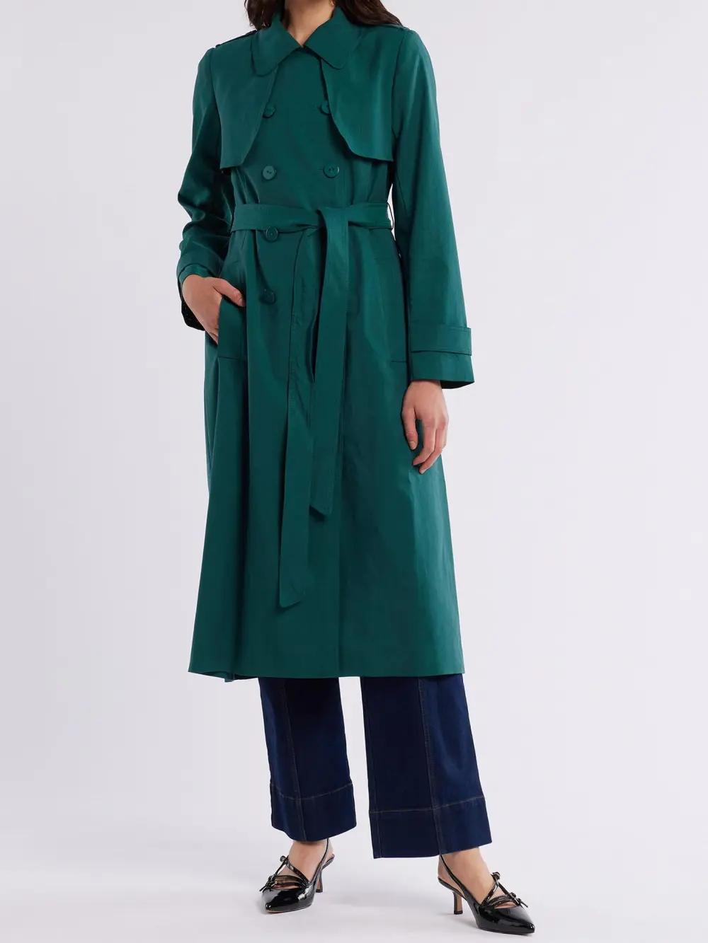 Green Classic Trench Coats