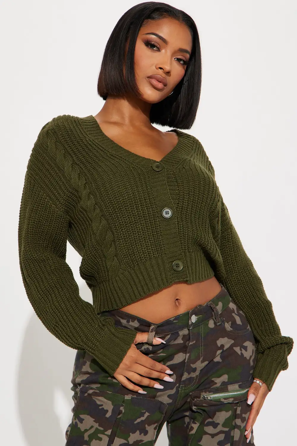 Choosin' You Cardigan - Olive