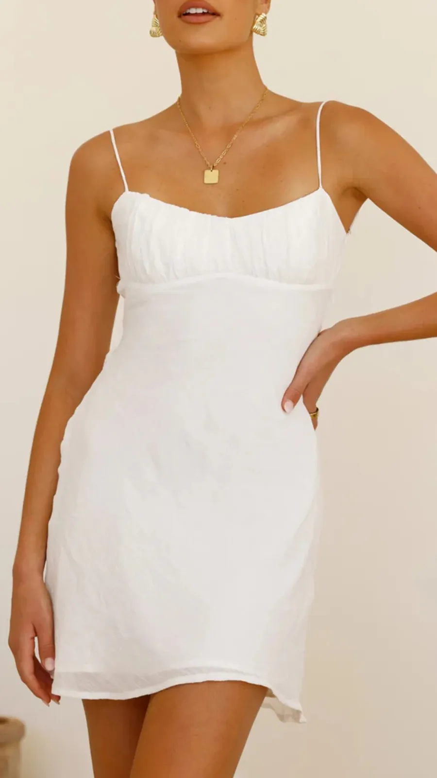 Gathered Details On Bust Mini Dress