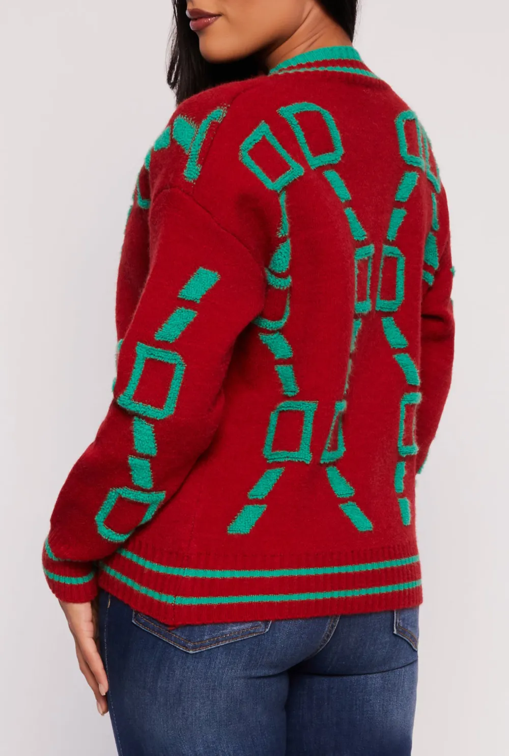 V-Neck Drawstring Cardigan