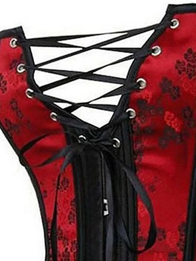 Corset Women's Corsets Trachtenmieder Xmas Halloween Party & Evening Valentine's Day Club Red Country Bavarian Comfortable Hook & Eye Lace Up Lace up Backless Tummy Control Flower Summer Spring