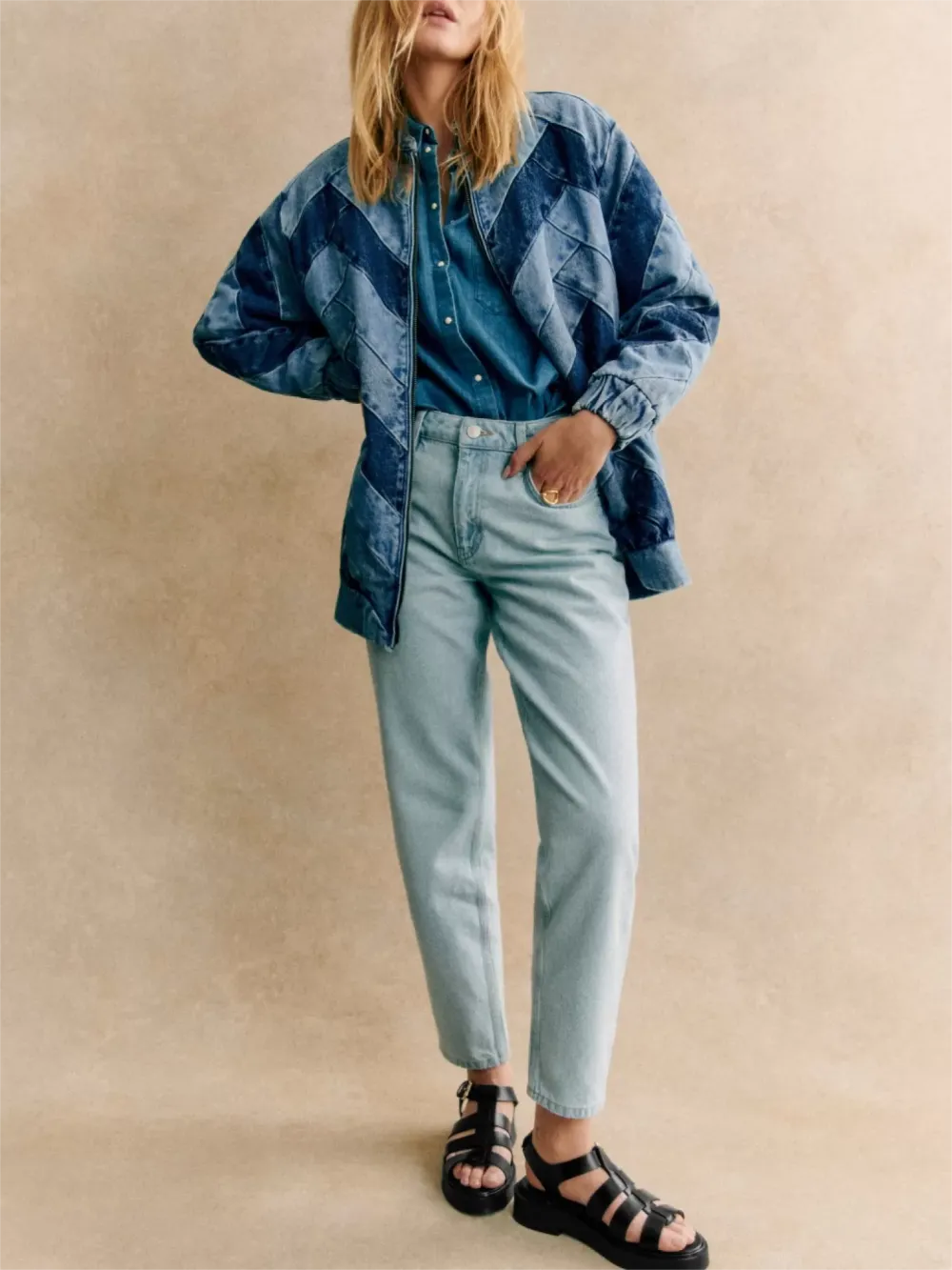 Denim Button Front Jacket