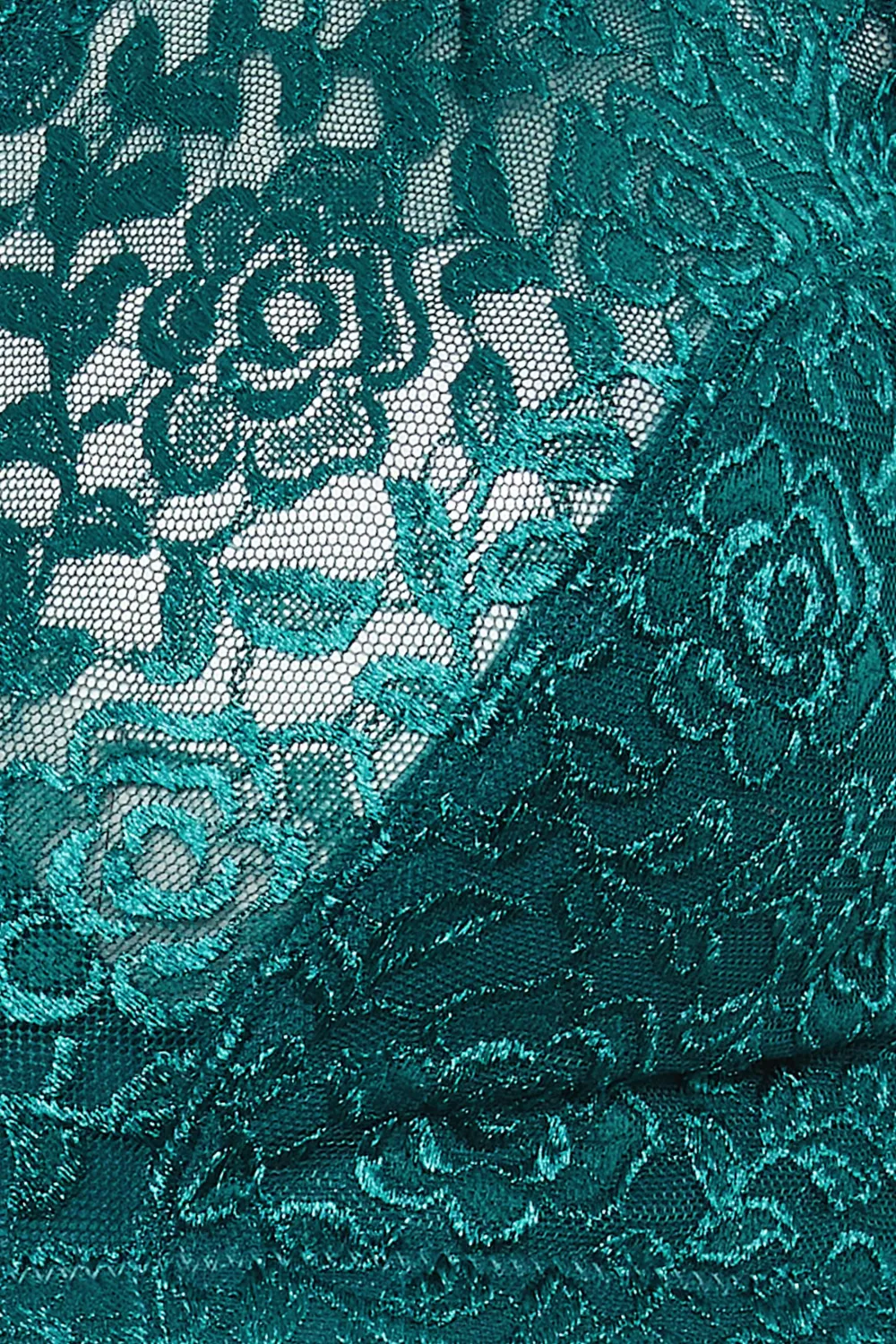 YOURS Curve Green Hi Shine Lace Non-Padded Non-Wired Full Cup Bra