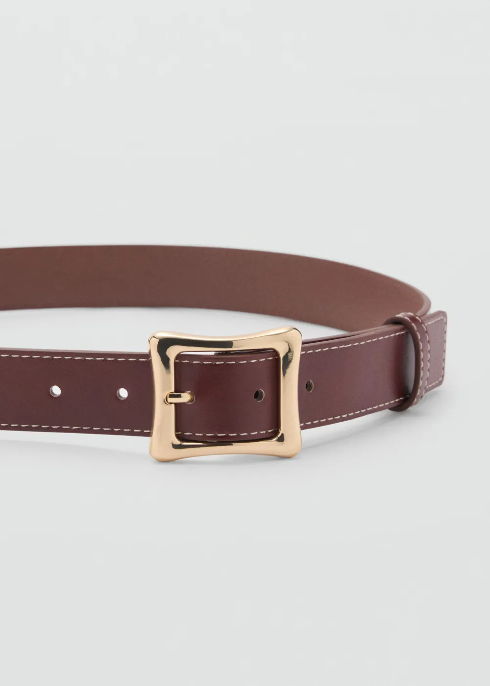 Casual Style Plain Square Buckle Belts