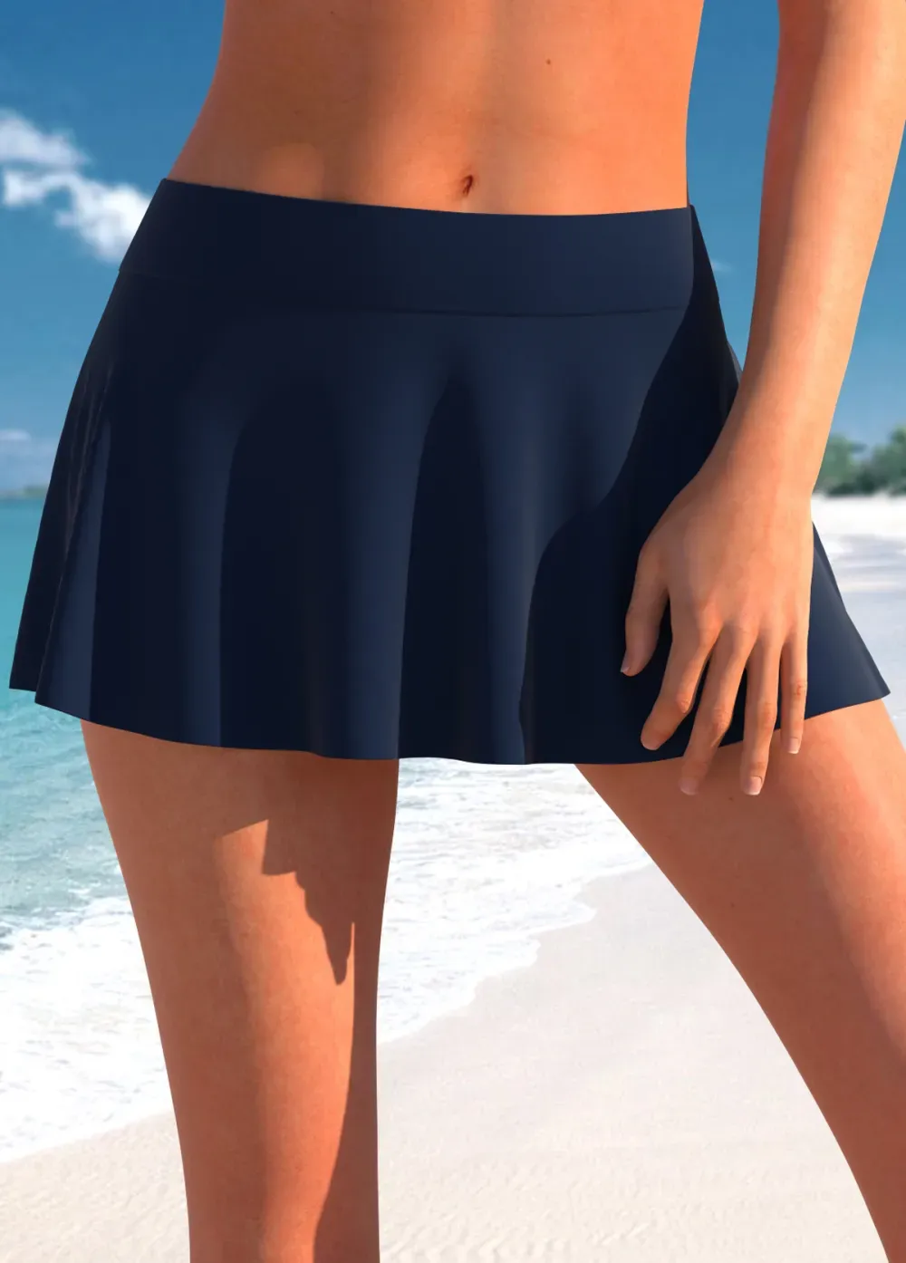 Circular Ring African Tribal Print Navy Tankini Top