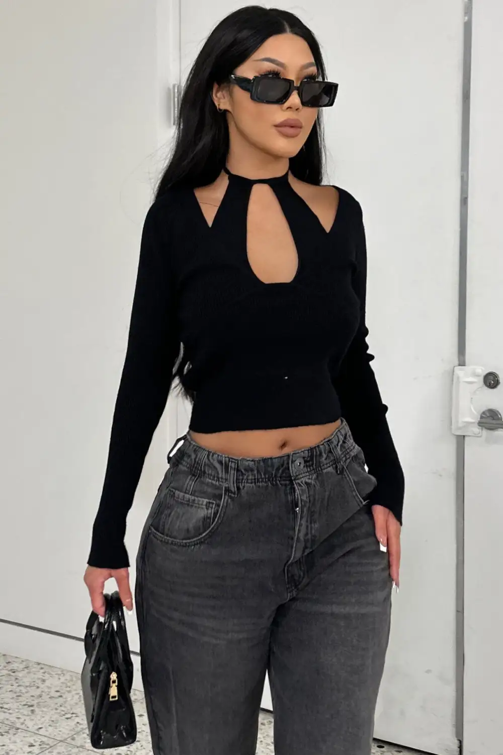 Opal Sweater Top - Black