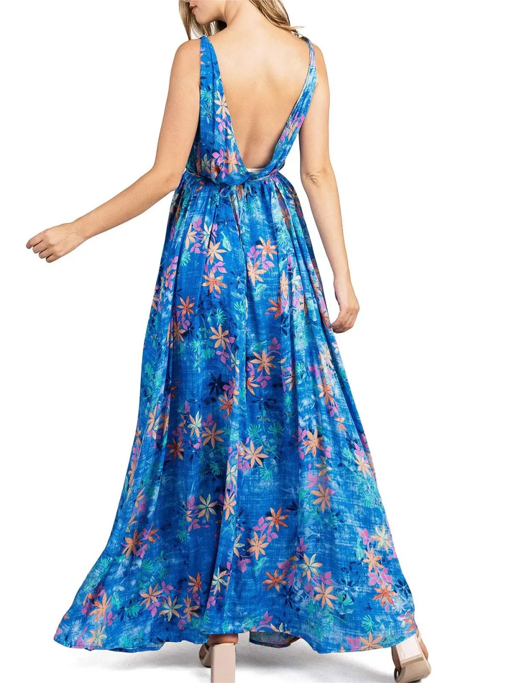 V-Neck Sleeveless Maxi Dress