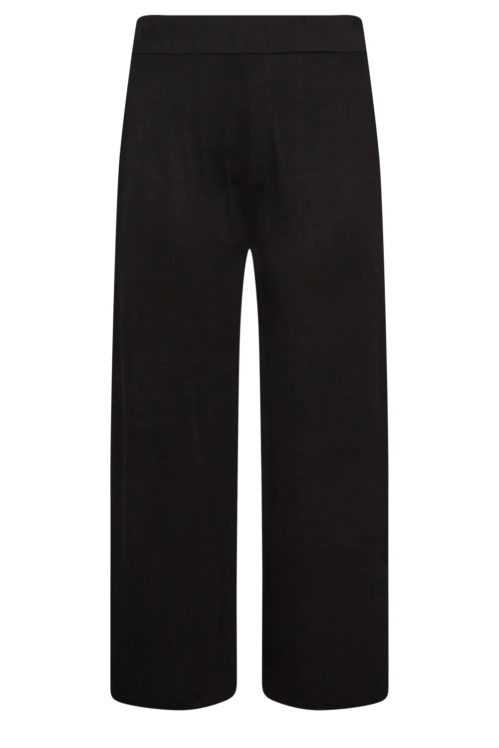 YOURS Curve Black Leopard Print Wide Leg Trousers